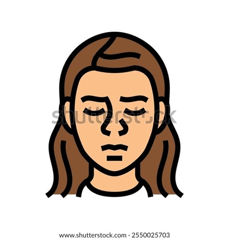 anguish woman expression color icon vector. anguish woman expression sign. isolated symbol illustration