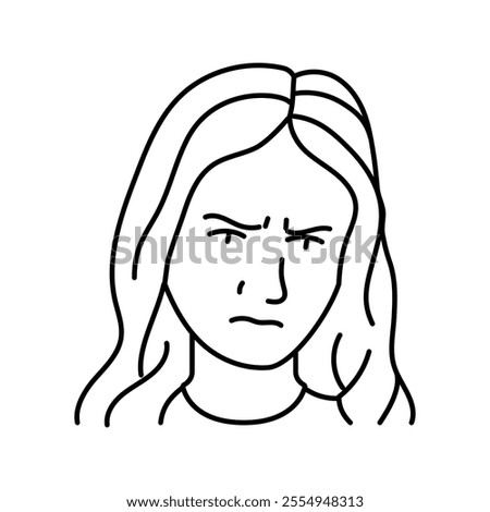 disappointment woman expression line icon vector. disappointment woman expression sign. isolated contour symbol black illustration