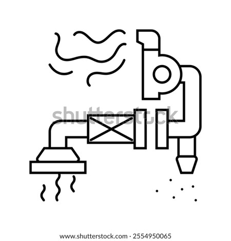 exhaust system ventilation line icon vector. exhaust system ventilation sign. isolated contour symbol black illustration