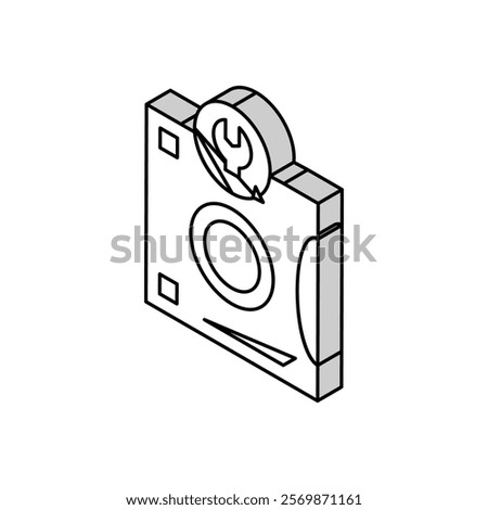 tape backup restore services isometric icon vector. tape backup restore services sign. isolated symbol illustration