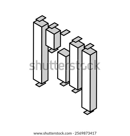 waterfall chart isometric icon vector. waterfall chart sign. isolated symbol illustration