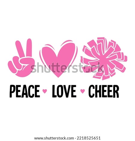 peace love cheer black and pink vector design