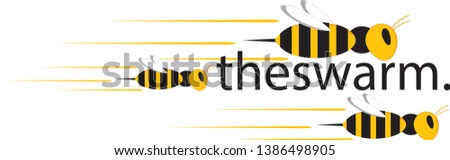 Illustration of a swarm of bees, for logo use