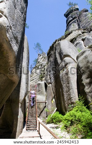 limestone Adrspach rock town - national natural landmark - National park of Adrspach-Teplice rocks