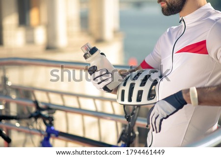 Similar – Image, Stock Photo Cyclist, not holding holds