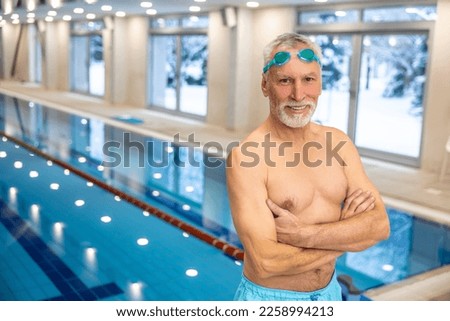 Similar – Image, Stock Photo Man swimming in turquoise natural bay