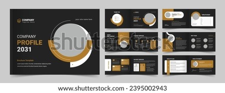 Company Profile Landscape Layout, Annual Report, 12 Pages, Business Brochure Design