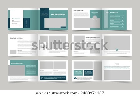 Landscape Portfolio Template, Portfolio Layout, Architecture Portfolio, Vector Template