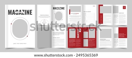 Sports Magazine Layout, Magazine Template