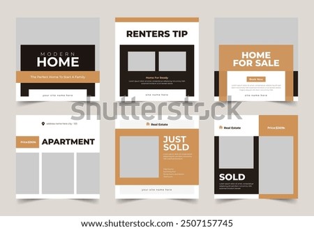 Real estate house property sale social media post, Open House banner, just sold, listing banner