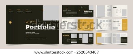 Portfolio Template, Landscape Portfolio Layout, A4 Graphic Designer Portfolio, Print Ready