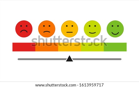 emotion quality assessment ruler in flat style, vector illustration