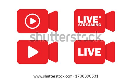 Live streaming icon, vector isolated illustration. Social media web banner