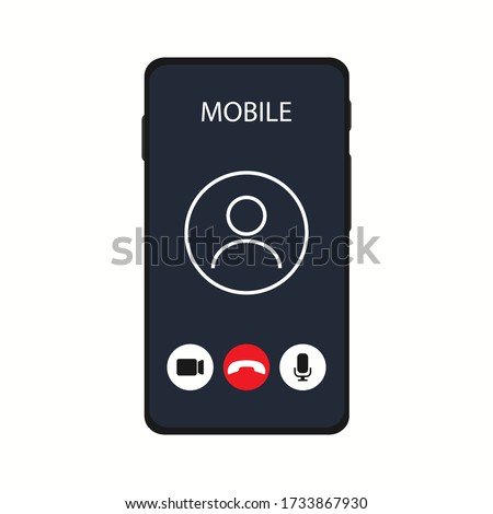 Call template screen video chat in flat style. Isolated vector illustration