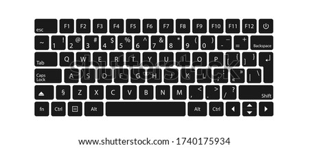 Modern flat web template with keyboard template on gray background. Vector illustration