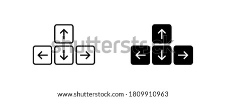 Keyboard button arrow icon on white background. Simple minimal flat vector for app and web design