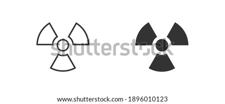 Radioactive nuclear set icons on white background. Flat vector illustration