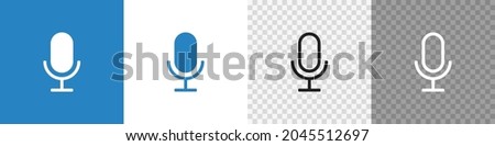 Microphone icon set.  Flat vector button for aps and web