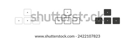 Keyboard button arrow set icon. Simple minimal flat vector