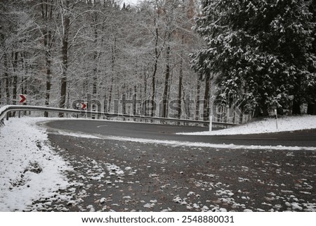 Similar – Image, Stock Photo Snowy winter forest Eifel