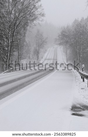 Similar – Image, Stock Photo Snowy winter forest Eifel