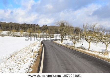 Similar – Image, Stock Photo Tree avenue in winter with snow