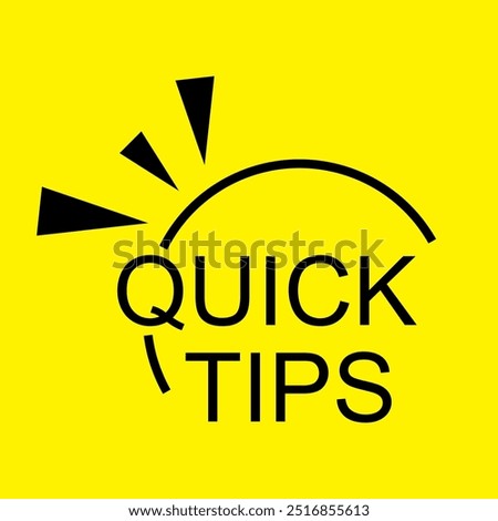 Quick tip logo with light bulb. Quick tips, tooltips, useful tricks, and hints for websites. Vector icon of solution, advice. Useful ideas, solutions and tricks. Top tip advice note icon.