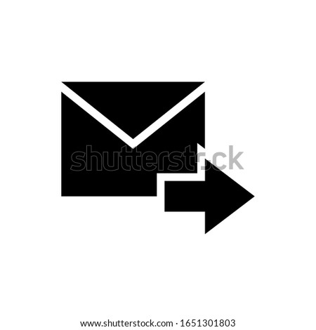 Send message vector icon. Forward email, letter, mail sending symbols. Chat, communication, next message icon. Envelope with right transfer arrow sign.