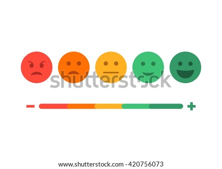 Feedback emoticon flat design icon set