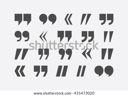 Quote marks vector abstract icon set