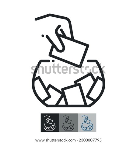 Raffle linear icon. Gambling competition. Choosing random numbered ticket. Prize giveaway. Contour symbol. Vector isolated outline drawing.