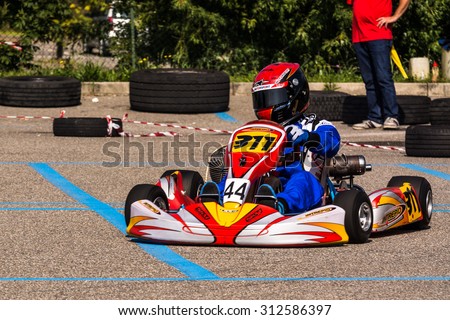 Cantu , Italy -7 September 2014 : exhibition open to the public go-kart : portrait