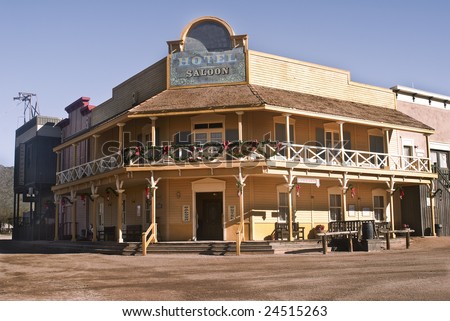 Old western hotel and saloon outside of Tucson, Arizona.
