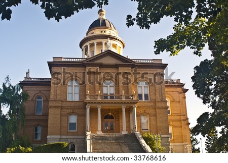 Historic Placer County Courthouse at Auburn, California - a historic gold rush city.  This historic buildings dates from the late 1800s.