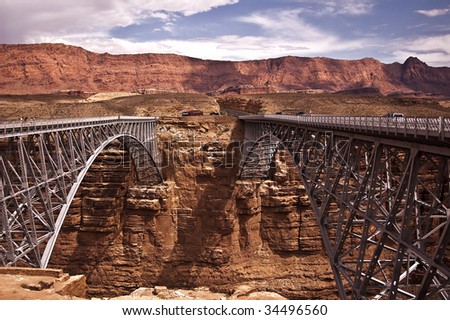 Navajo Bridge - This famous bridge on the Navajo Nation was built by the WPA and crosses the Marble Canyon