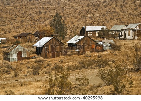 Abandoned buildings at Randsberg, California, a former mining town and semi-ghost town
