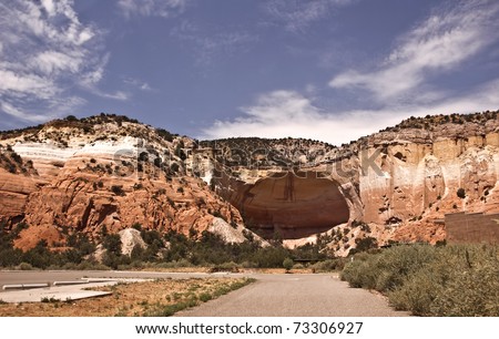Echo Amphitheater- a natural formation on Highway 84 midway between Santa Fe and Chama, New Mexico