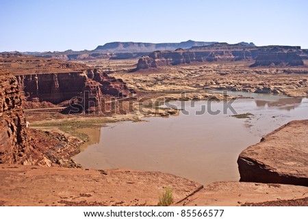 Colorado River where it crosses Highway 96 in central Utah from Glen Canyon National Recreation Area