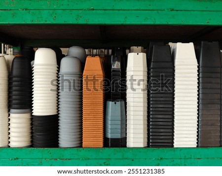 Similar – Image, Stock Photo Old steel shelf with boxes and boxes for small parts in an old factory hall in the district of Margaretenhütte in Giessen on the Lahn River in Hesse, Germany