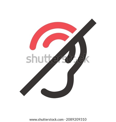 icon illustration of hearing problems, deafness, ear safety. vector, very suitable for use in business, websites, logos, applications, apps, banners, and others