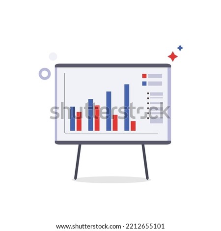 flat chart board icon vector illustration