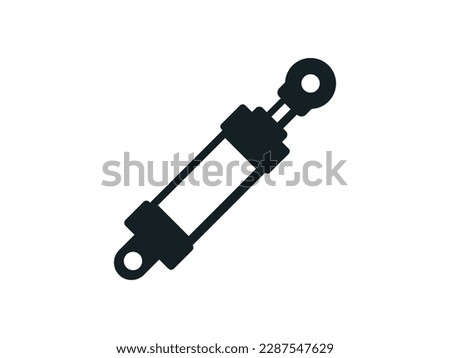 Hydraulic cylinder logo design. Hydraulic damper vector design. Pneumatic cylinder logotype