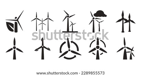 wind power set icon. wind power vector glyph illustartion.