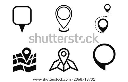 point map, point center map icon vector set 