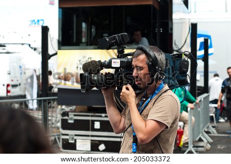 MULHOUSE - FRANCE - 13 th July 2014 - tour de France - cameraman france television