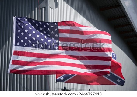 Similar – Image, Stock Photo American flag on floating boat