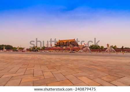 BEIJING,CHINA-MAY 22,2013: Renovate The Gate of Heavenly Peace for National Day of the People\'s Republic of China
