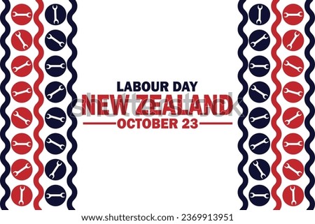 Labour Day New Zealand. October 23. Holiday concept. Template for background, banner, card, poster with text inscription. Vector illustration