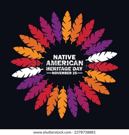 Native American Heritage Day. Vector illustration. November 25. Suitable for greeting card, poster and banner