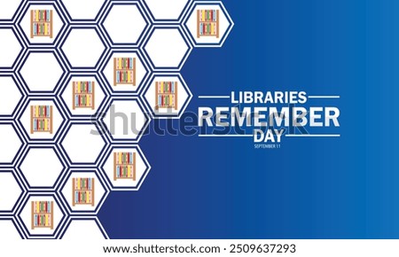 Libraries Remember Day wallpaper with shapes and typography, banner, card, poster, template. Libraries Remember Day, background